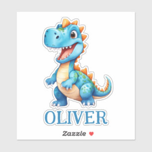 Adesivo Bebê Fofo Azul Trex Dinossauro Personalizado