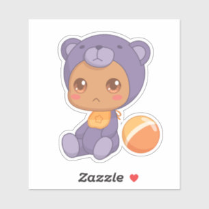 Adesivo Bebê Garota Roxo Bear Tornozelo