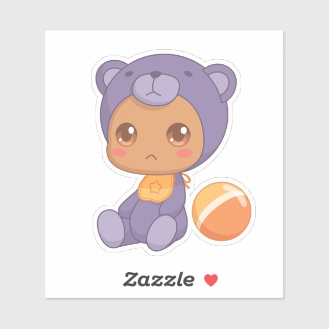 Adesivo Bebê Garota Roxo Bear Tornozelo (Folha)