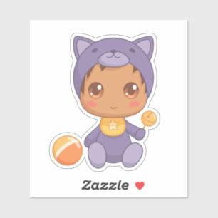 Adesivo Bebê Garota Roxo Boneco