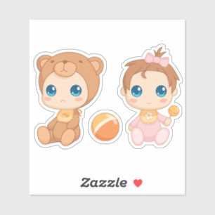 Adesivo Bebê Gêmeas Bear Jumpmacata