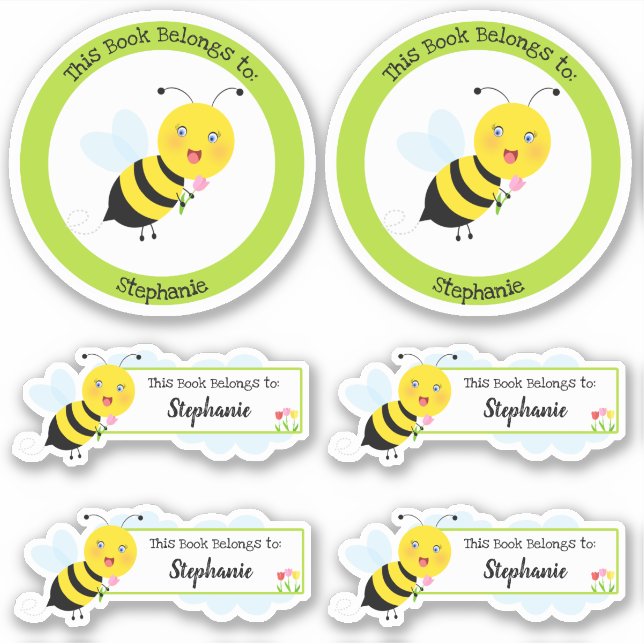 Adesivo Bebê no Jardim Tulip Este Livro Pertence (Frente)