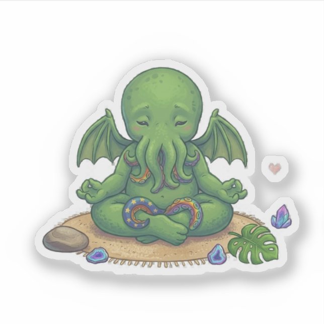 Adesivo Bebê Yoga Cthulhu (Frente)