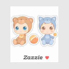 Adesivo Bebês Gêmeos Beam Traje De Gato