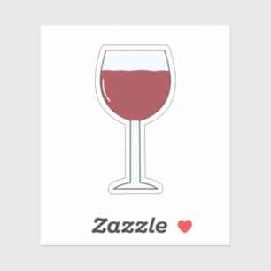 Adesivo Bebida Bebida De Vidro De Vinho Vermelho
