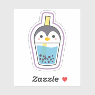 Adesivo Bebida Boba Pinguim