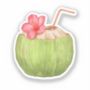 Adesivo Bebida de Coco Verde