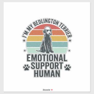 Adesivo Bedlington Terrier Suporte Emocional Humano Vintag