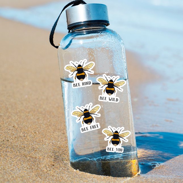 Adesivo Bee Free Wild Kind You Bumblebee Ilustrado (Criador carregado)