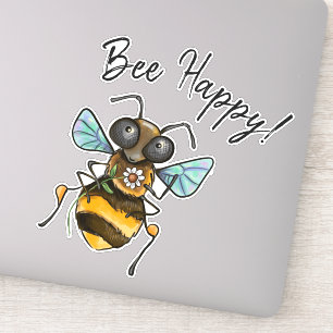 Adesivo Bee Happy Adorable Honeybee