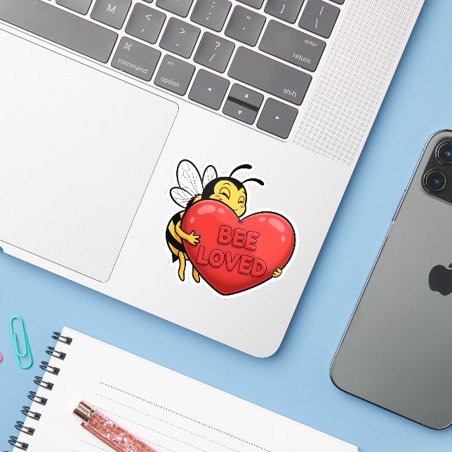 Adesivo Bee Loved Sticker (Notebook com iPhone)