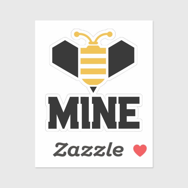 Adesivo Bee Mine Minimalist Romantic Valentine's Gift (Folha)