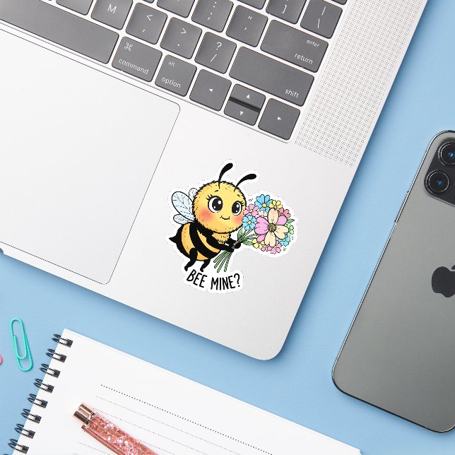 Adesivo Bee Mine? Sticker (Notebook com iPhone)