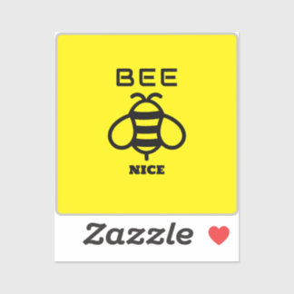 Adesivo Bee Nice with Yellow Background Design