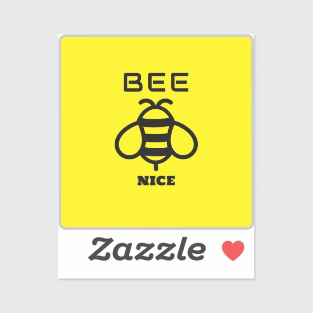 Adesivo Bee Nice with Yellow Background Design (Folha)