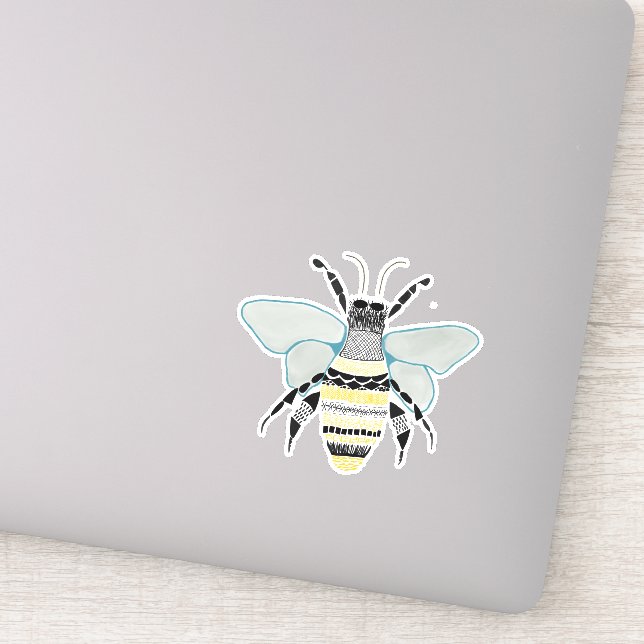 Adesivo Bee Vinyl Cut Sticker Zen Doodle (Detalhe)