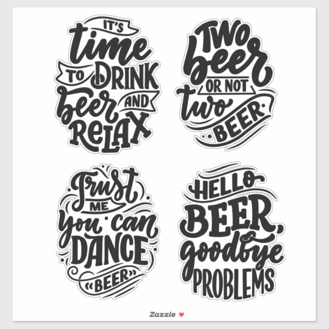 Adesivo Beer Typografia (Folha)