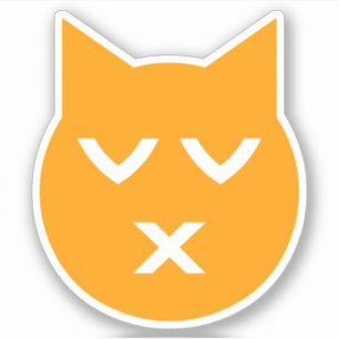 Adesivo Beijar com o Gato Emoji de Olhos Fechados