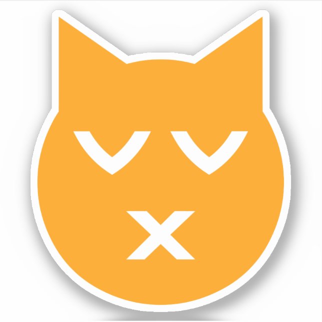 Adesivo Beijar com o Gato Emoji de Olhos Fechados (Frente)