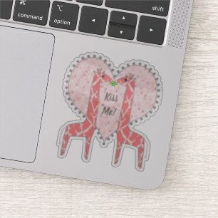 Adesivo Beijar Girafas Rosa