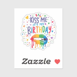 Adesivo Beije Me É Meu Aniversário