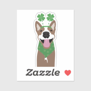 Adesivo Beije-me Sou Irlandês Cachorro Marrom Verde