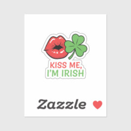 Adesivo Beije Me, Sou Irlandês, Lábios Sedutores Trevo de