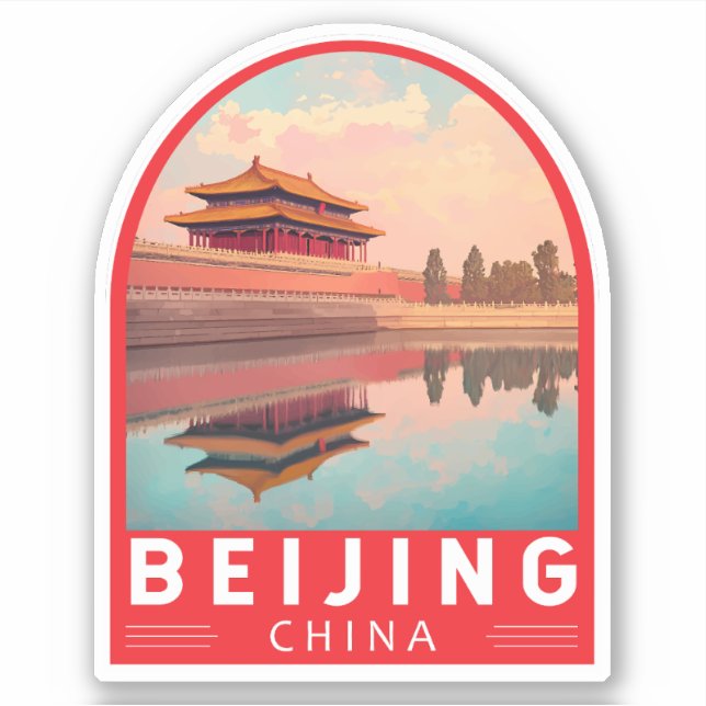Adesivo Beijing China Travel Art Emblem (Frente)