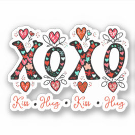 Adesivo Beijos e abraços namorados de arte de rabisco