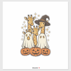 Adesivo Bela Camisa de Halloween Girafa Fantasma Abóbora D