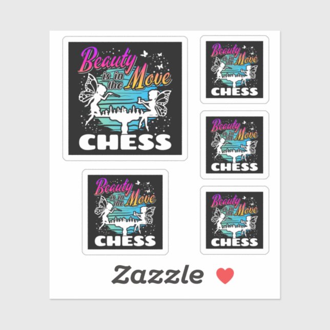 Adesivo Bela em Movimento - Jogador de Xadrez para Meninas (Folha)