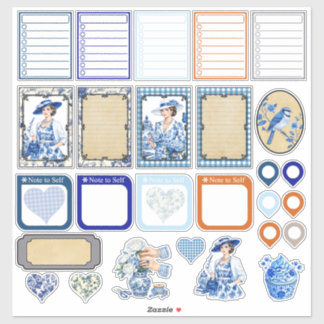 Adesivo Beleza Floral Azul e Branco