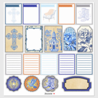 Adesivo Beleza Floral Azul e Branco