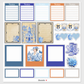 Adesivo Beleza Floral Azul e Branco