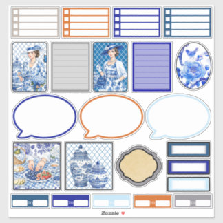 Adesivo Beleza Floral Azul e Branco