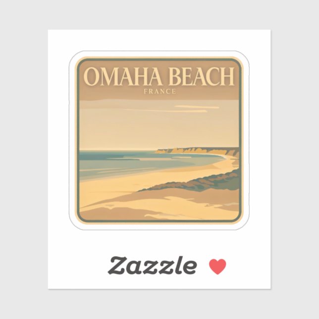 Adesivo Beleza natural de Omaha Beach-France (Folha)