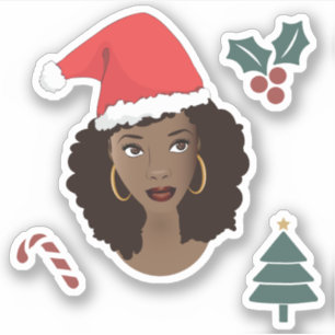 Adesivo Beleza natural do cabelo, Papai Noel, Padrão de N