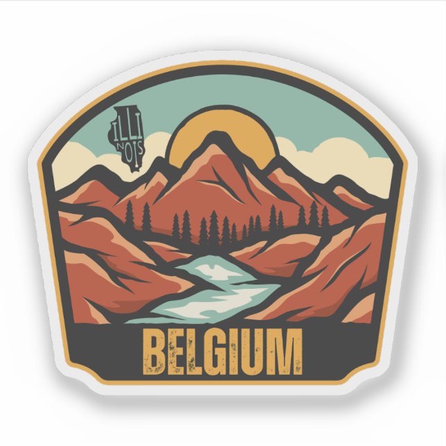 Adesivo Bélgica, Illinois (Frente)