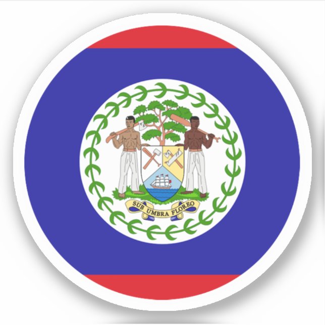 Adesivo Belize Flag Round Sticker (Frente)