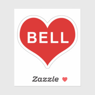 Adesivo BELL NAME Red Love Heart Vinyl Sticker