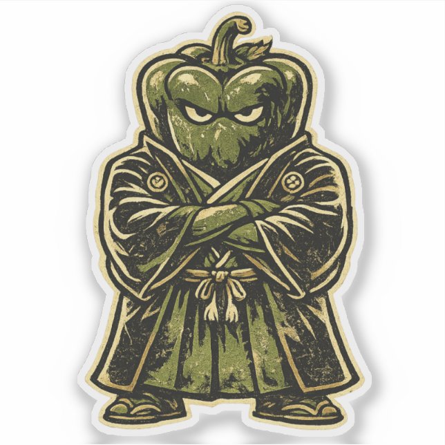 Adesivo Bell Pepper Bodyguard — Funny Vegetable Formal  (Frente)