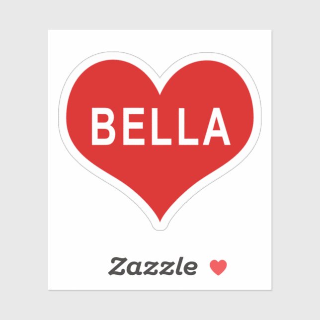 Adesivo BELLA NAME Red Love Heart Vinyl Sticker (Folha)