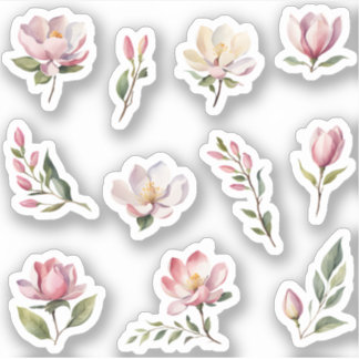 Adesivo Belo Blush Pink Magnolia Flowers Pack