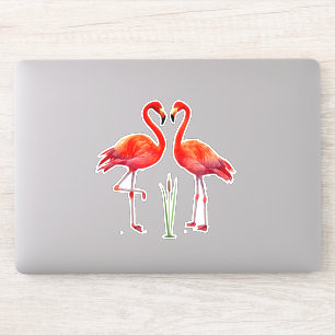 Adesivo Belo Casal de Flamingos