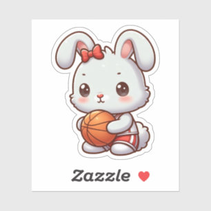 Adesivo belo coelho, coelho, basquete