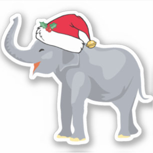Adesivo Belo Elefante Natal Papai Noel