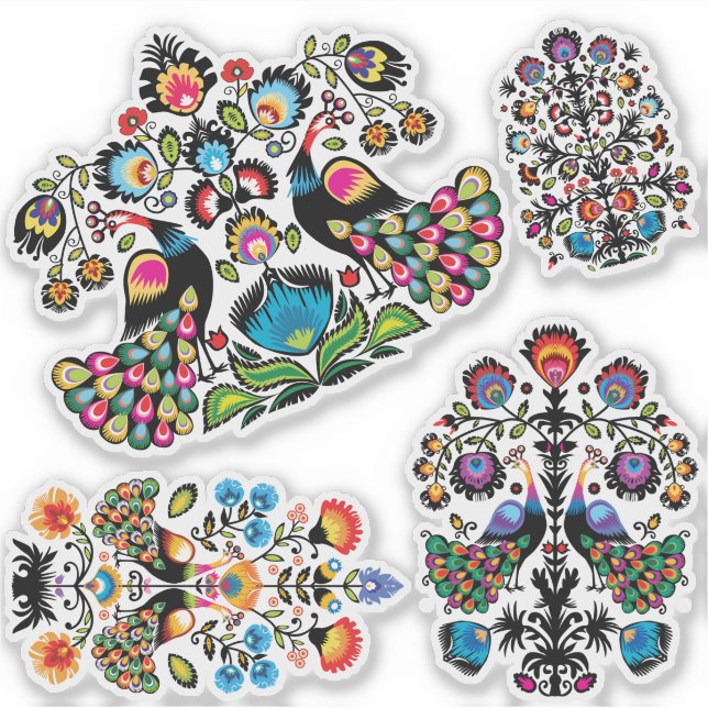 Adesivo Belo folclore polonês Wycinanki (Frente)