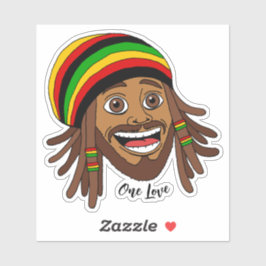Adesivo Belo Homem Jamaicano Rasta Um Amor