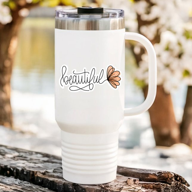 Adesivo Belo Laptop de Flor de Palavras | Autocolante (Beautiful Affirmation Vinyl Sticker)