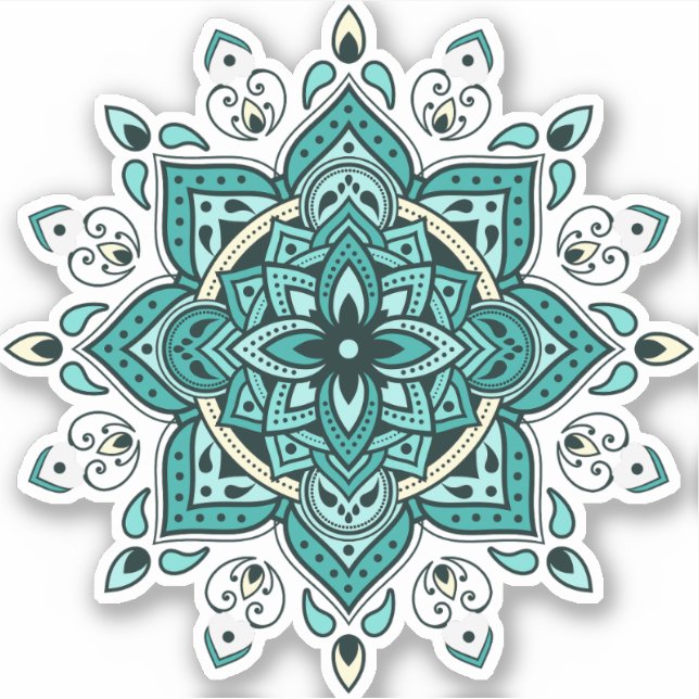 Adesivo Belo Turquoise Mandala design (Frente)